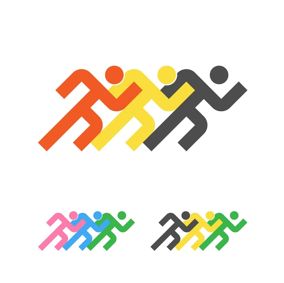 Sport Logo Template. Running Sportsmen Logotype. Runner Emblem. Vector